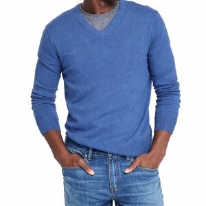 Banana Republic silk cotton cashmere Men's Blue V-Neck Sweater men’s size XL